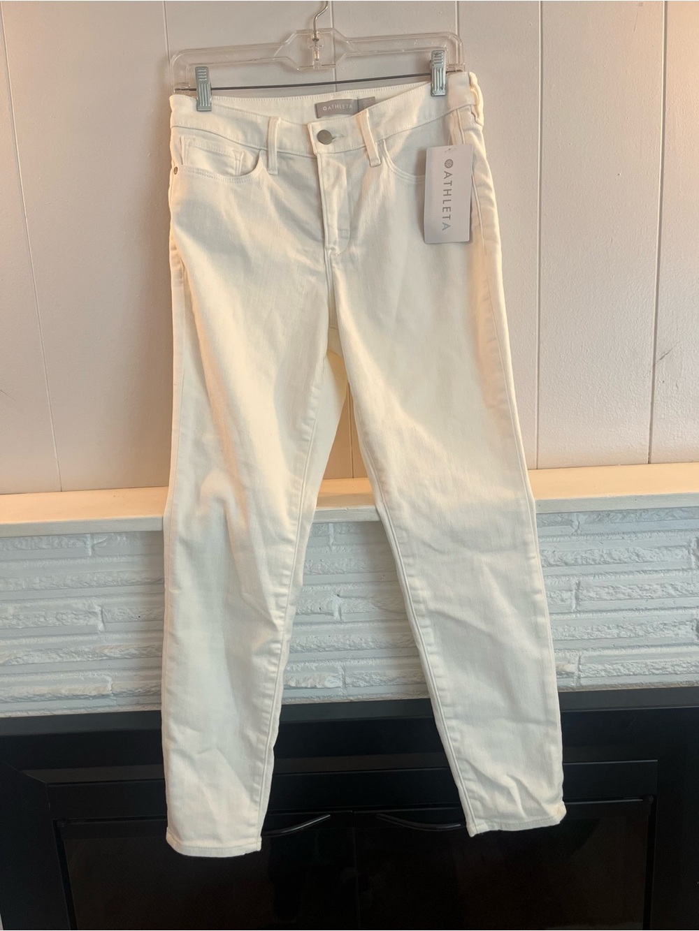 NWT Athleta Sculpttek Ultra Skinny Jean White High Rise Stretch Denim 8P